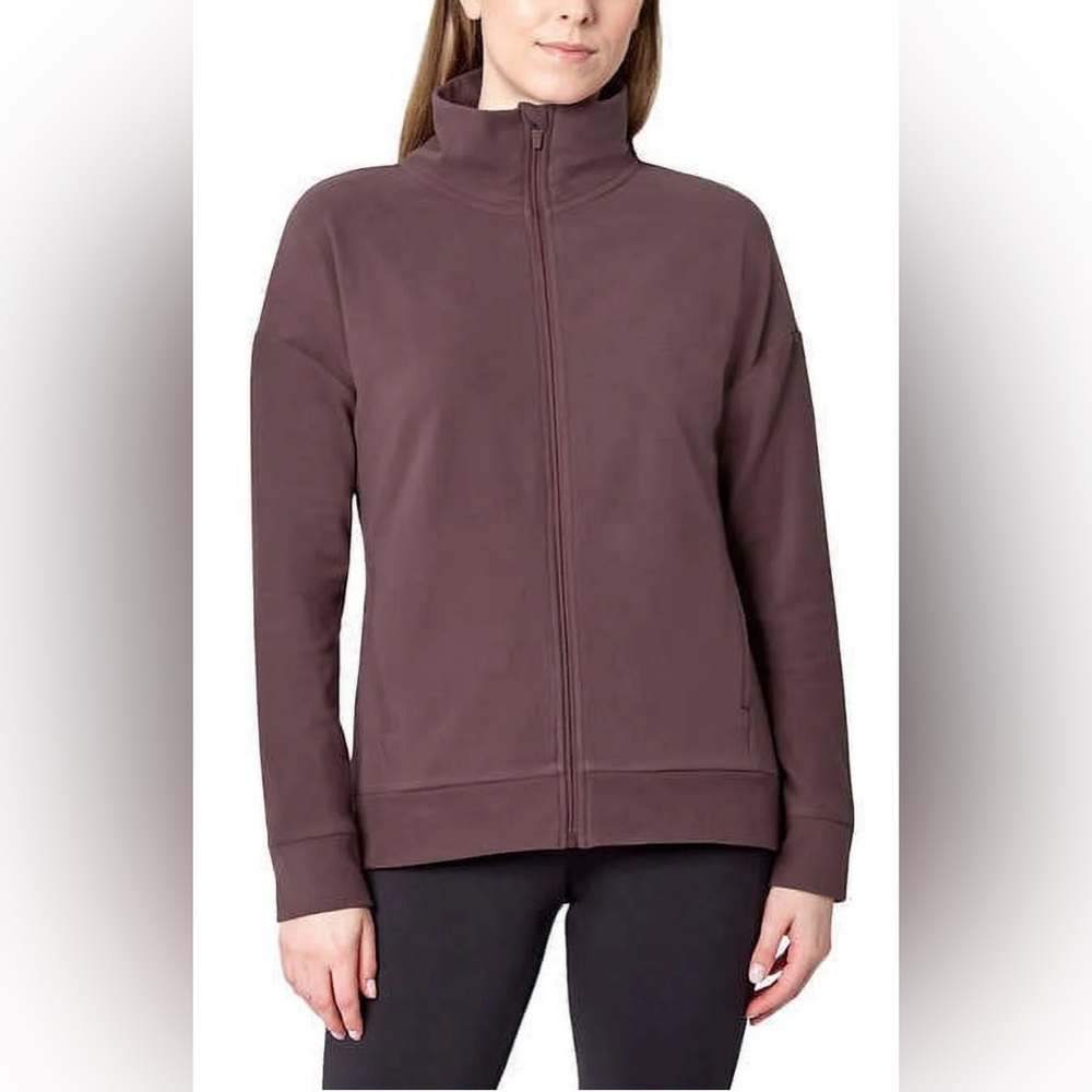 Mondetta Cozy Full Zip Soft Plush Women's Jacket Berry Flint Size Large